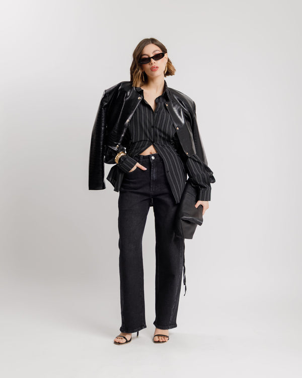 Jeans straight NERO CARBONE - 9334