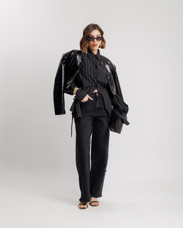 Jeans straight NERO CARBONE - 9334