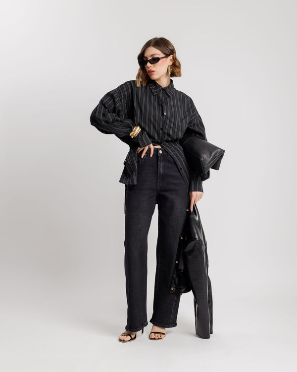 Jeans straight NERO CARBONE - 9334