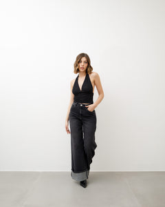 Top corto con strass - 15838 slcn
