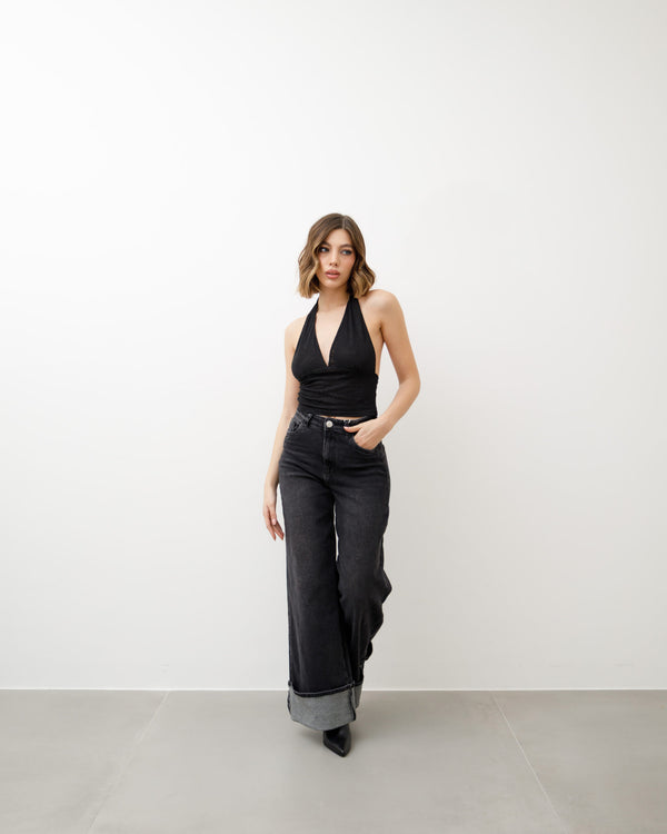 Top corto con strass - 15838 slcn