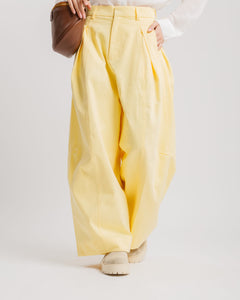 Pantaloni ampi in cotone GIALLO - P12688