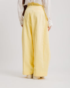 Pantaloni ampi in cotone GIALLO - P12688