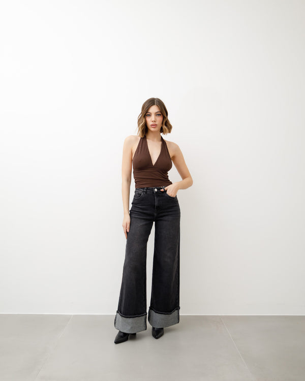 Top corto con strass - 15838 slcn