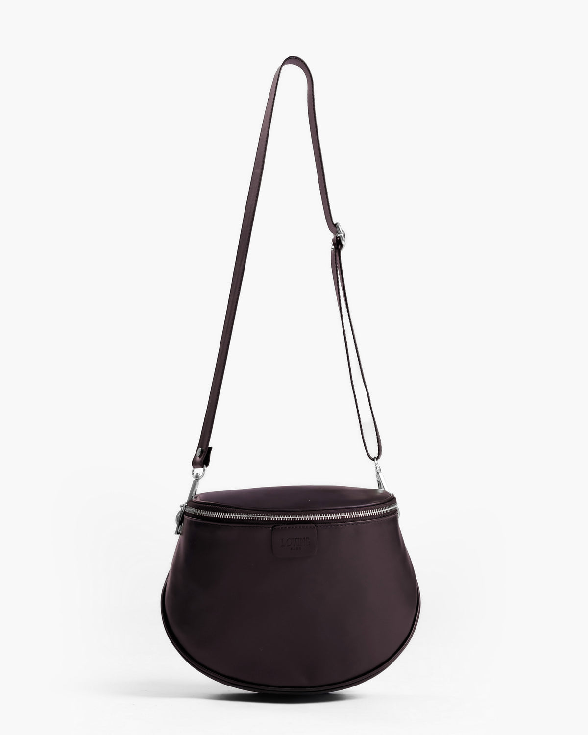 Borsa ISABELLA con tracolla in pelle PRUGNA - LOVING BAGS