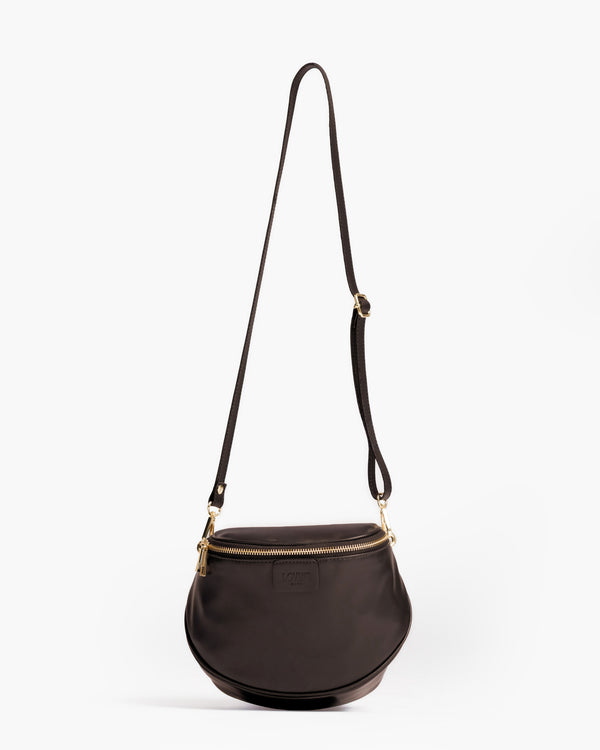 PRE-ORDINE Baby ISABELLA con tracolla in pelle TESTA DI MORO - LOVING BAGS