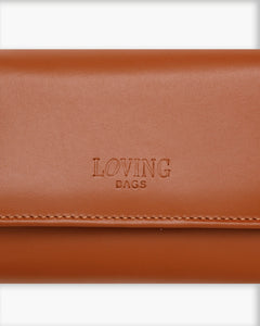 Portafoglio in pelle medio con patta cuoio - LOVING BAGS
