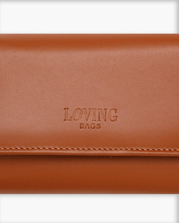 Portafoglio in pelle medio con patta cuoio - LOVING BAGS