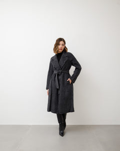 Cappotto in lana con cintura - L12508  INC