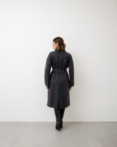 Cappotto in lana con cintura - L12508  INC