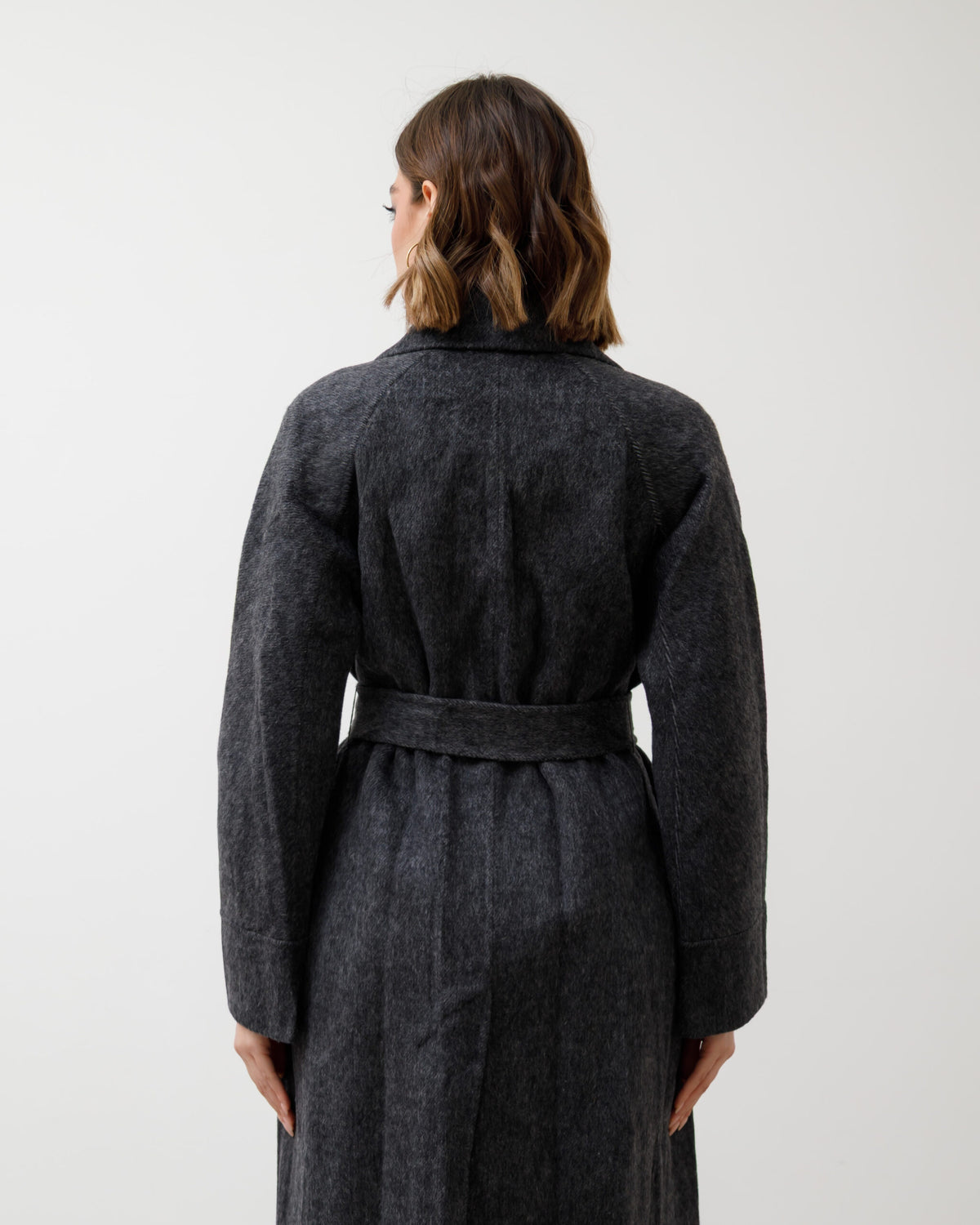 Cappotto in lana con cintura - L12508  INC