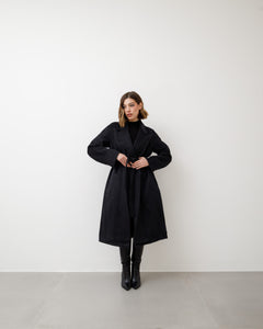 Cappotto in lana con cintura - L12508  INC
