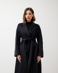 Cappotto in lana con cintura - L12508  INC