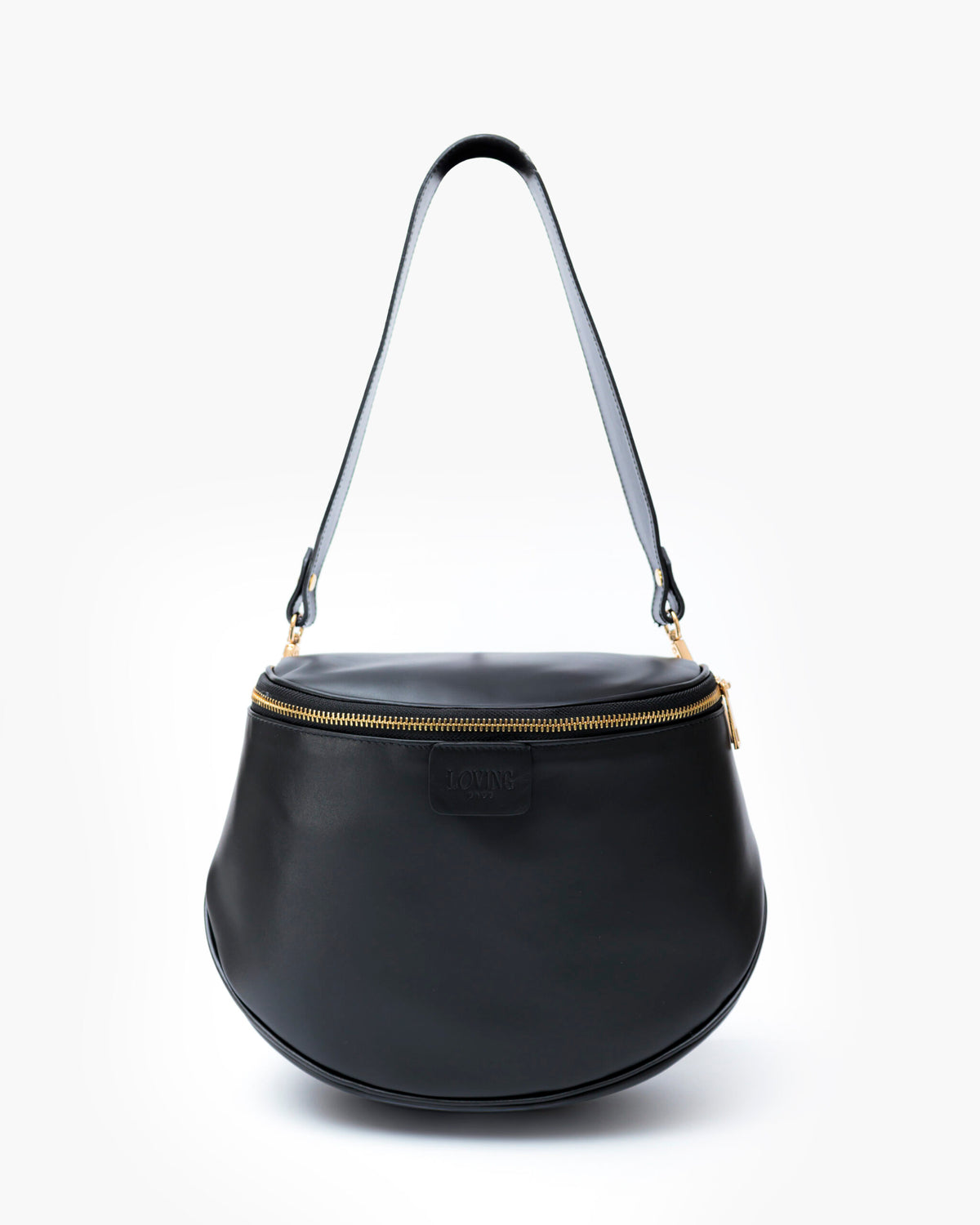 Tracolla in pelle NERA - LOVING BAGS