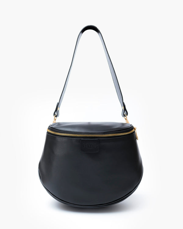 Tracolla in pelle NERA - LOVING BAGS