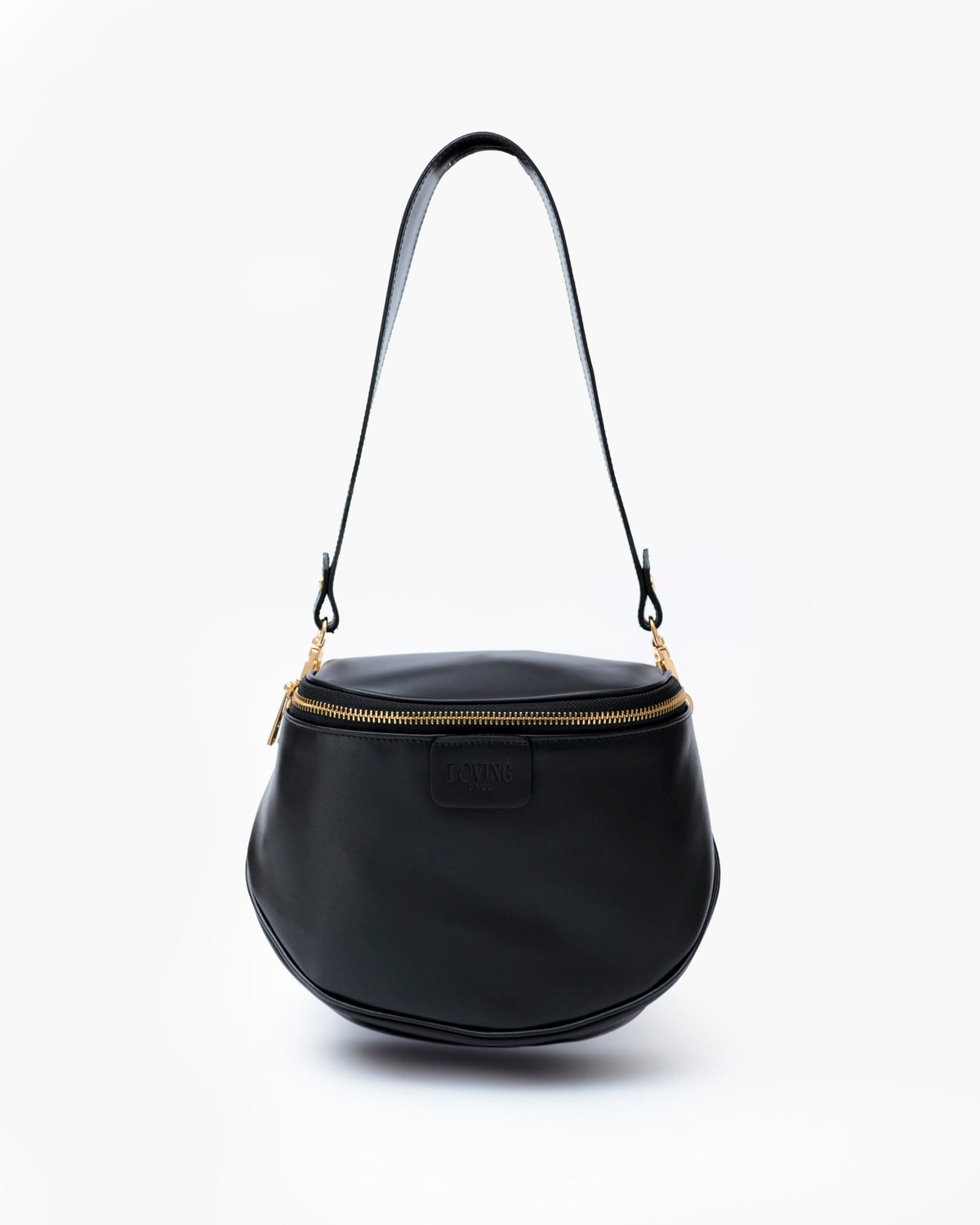 Tracolla in pelle NERA - LOVING BAGS