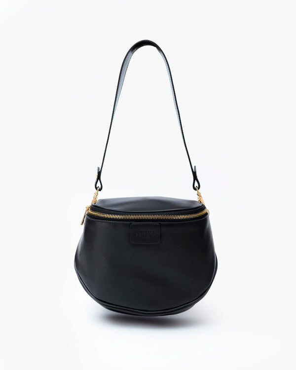 Tracolla in pelle NERA - LOVING BAGS