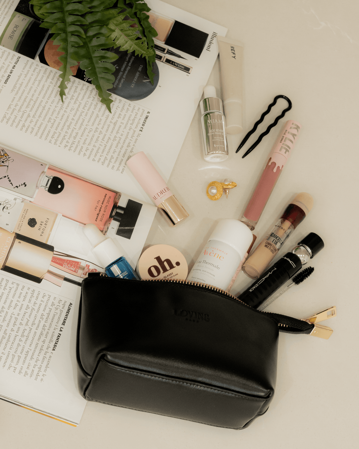 Beauty case in pelle NOAH - CREMA