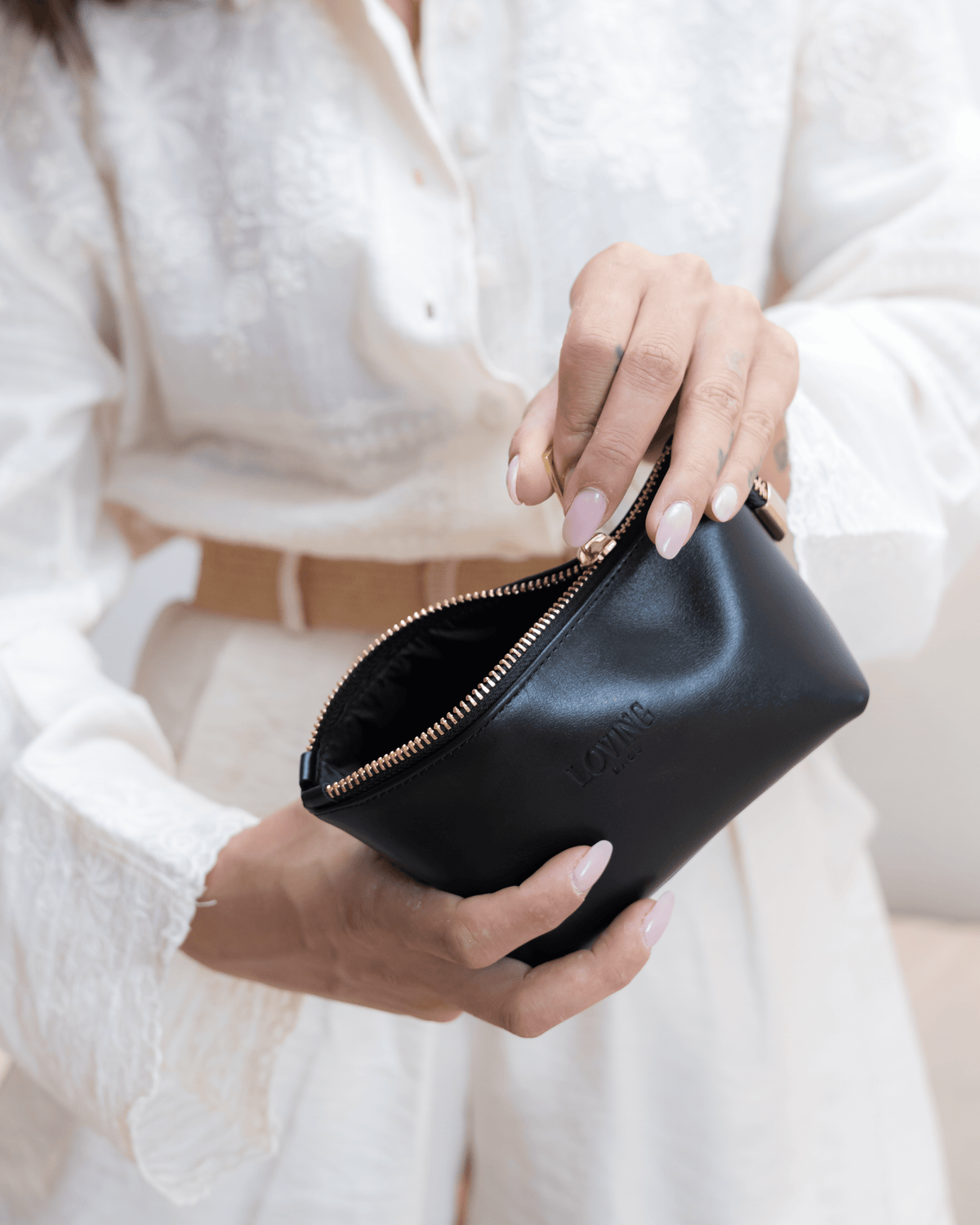 Beauty case in pelle NOAH - nero