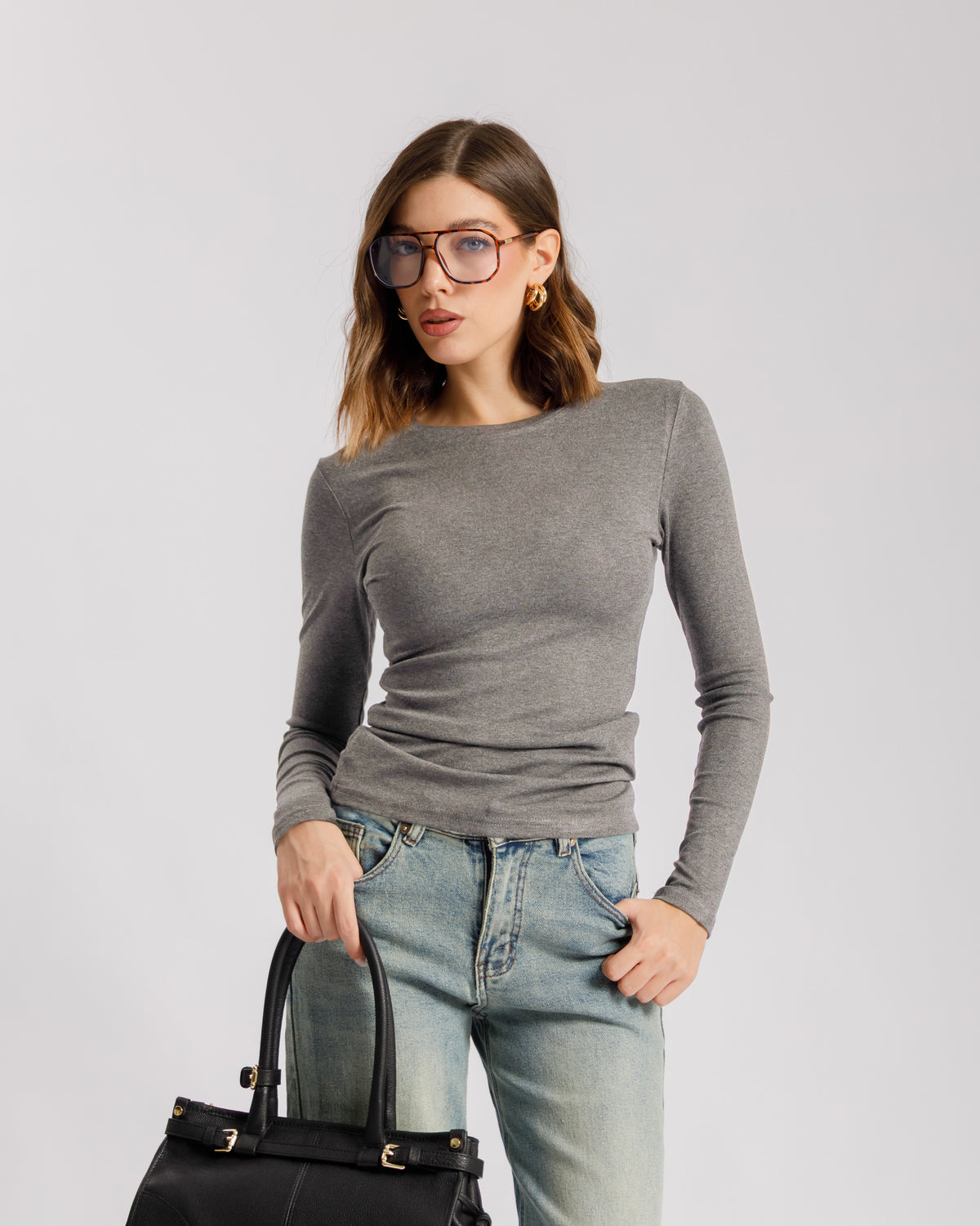 Maglia basic girocollo - CHF8158