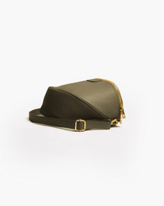 Baby ISABELLA con tracolla in pelle VERDE OLIVA - LOVING BAGS