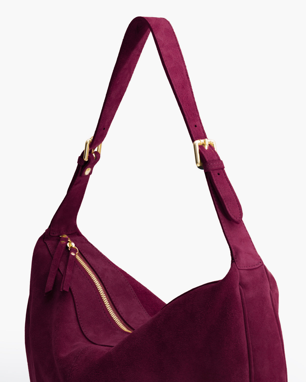Borsa in suede RACHEL prugna - LOVING BAGS