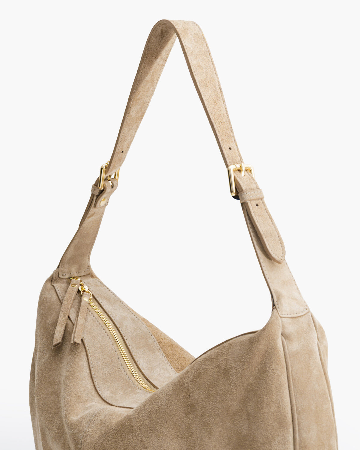 Borsa in suede RACHEL beige - LOVING BAGS