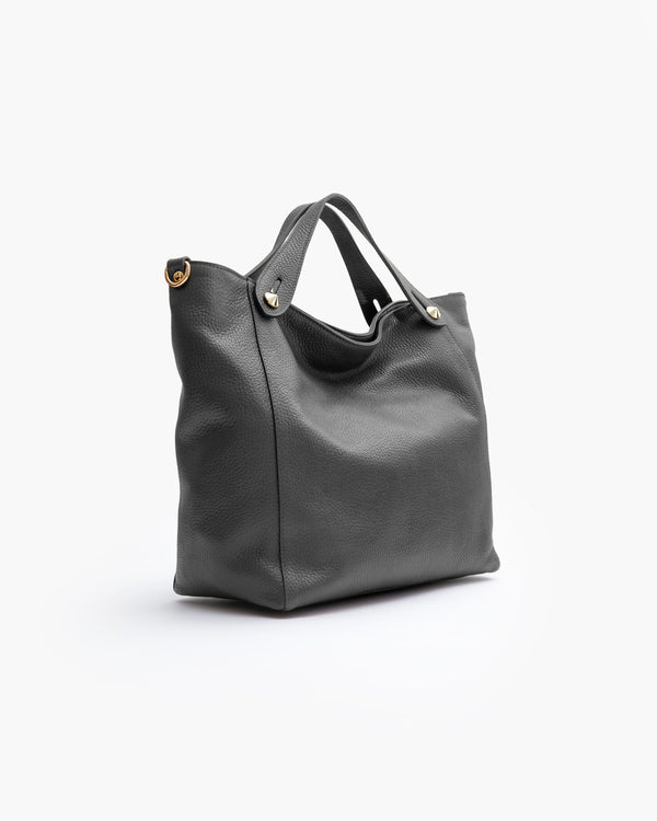 Borsa in pelle OLIVIA grigio chiaro - LOVING BAGS