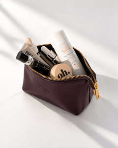 Beauty case in pelle NOAH - PRUGNA