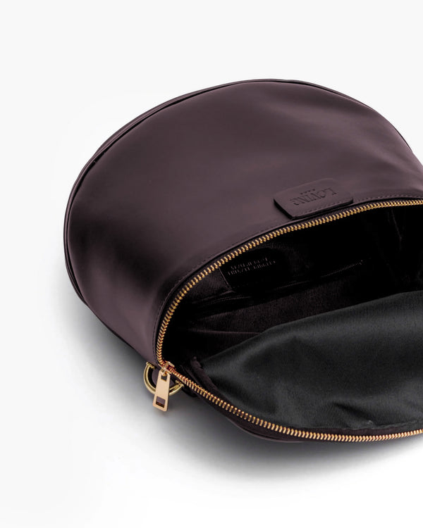PRE-ORDINE Borsa ISABELLA con tracolla in pelle PRUGNA - LOVING BAGS
