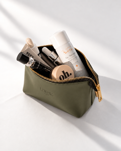 Beauty case in pelle NOAH - VERDE OLIVA