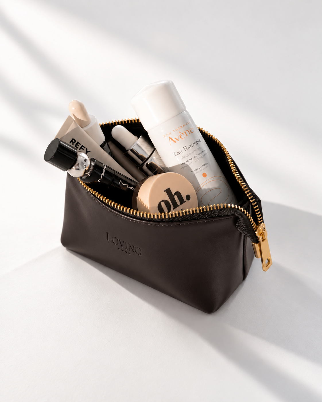 Beauty case in pelle NOAH - TESTA DI MORO