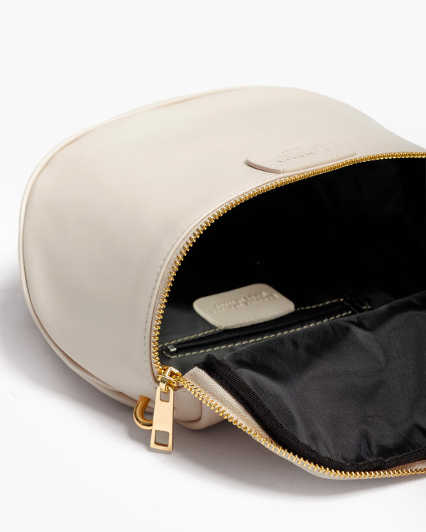 Baby ISABELLA con tracolla in pelle LATTE - LOVING BAGS
