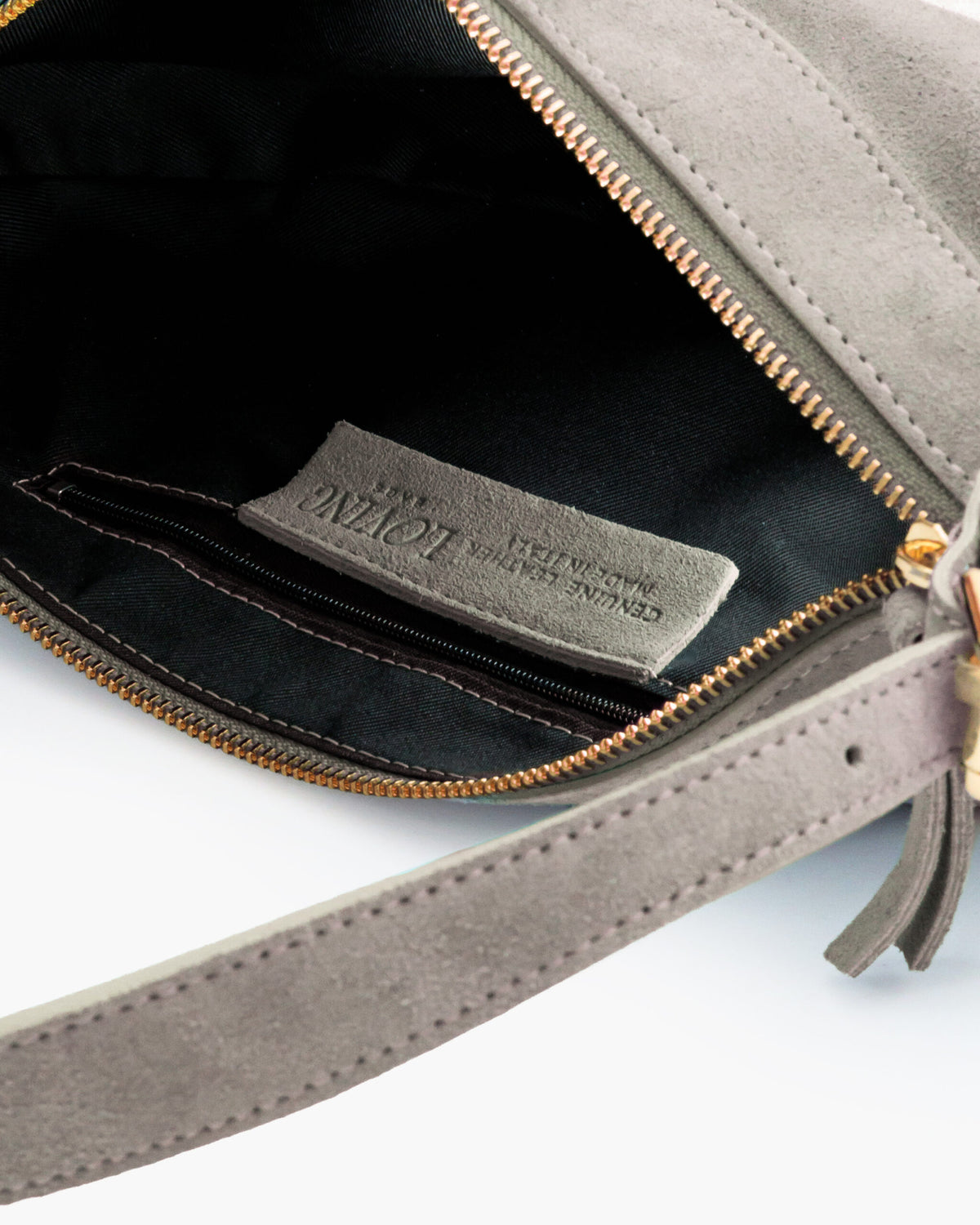 Borsa in suede RACHEL MIGNON tortora - LOVING BAGS