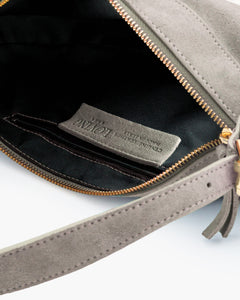 Borsa in suede RACHEL MIGNON tortora - LOVING BAGS
