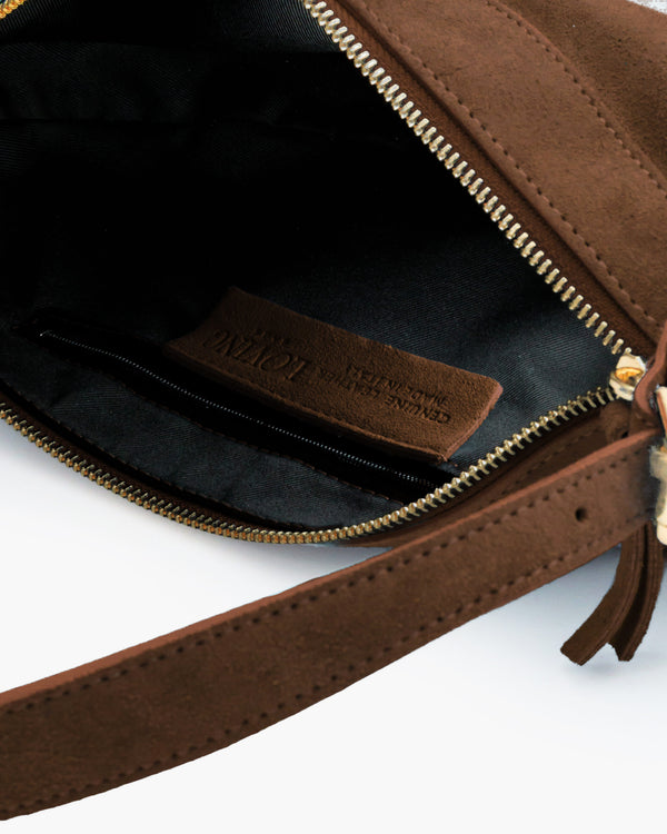 Borsa in suede RACHEL MIGNON marrone - LOVING BAGS