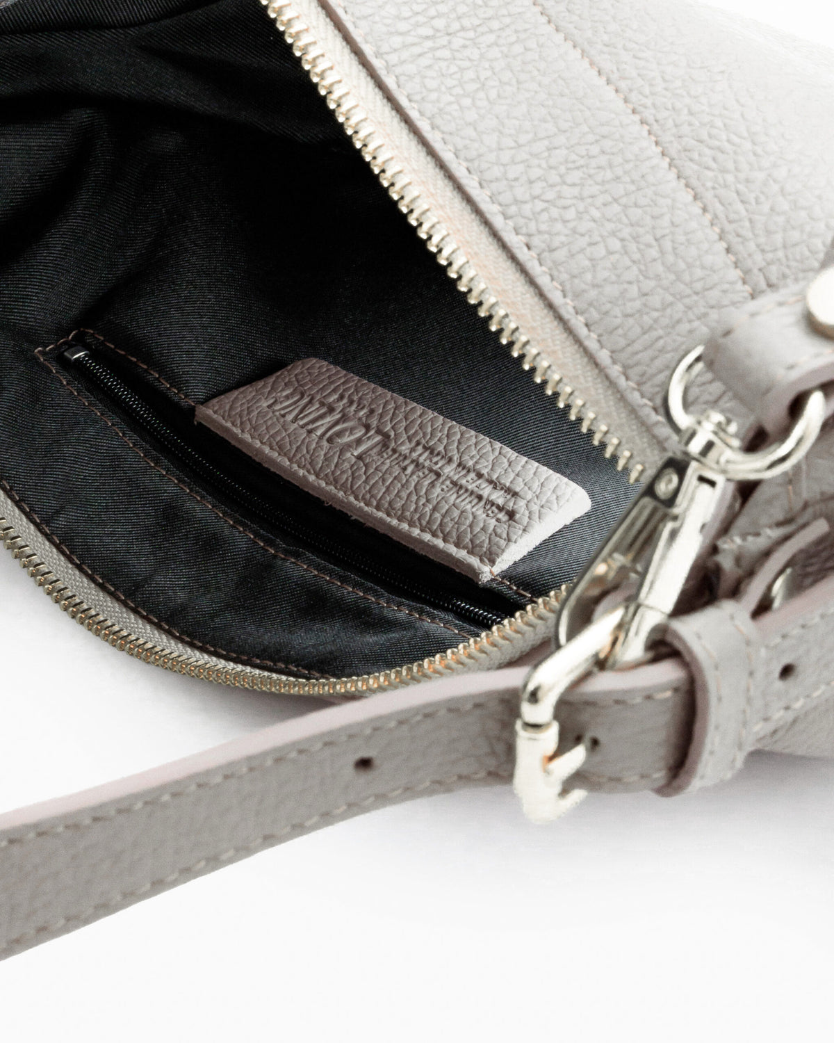 Borsa in pelle RACHEL MIGNON grigio perla - LOVING BAGS
