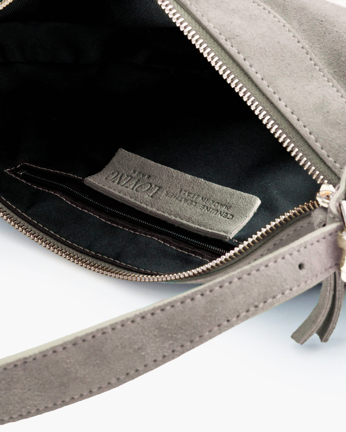 Borsa in suede RACHEL MIGNON tortora - LOVING BAGS