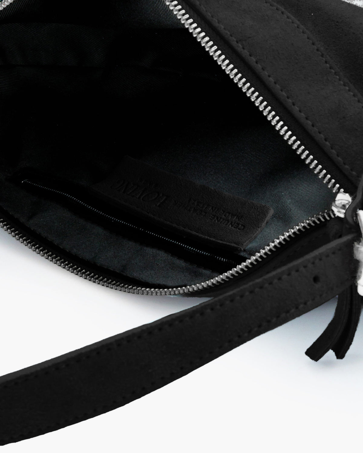 Borsa in suede RACHEL MIGNON nera - LOVING BAGS