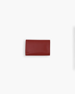 Portafoglio in pelle medio con patta bordeaux - LOVING BAGS