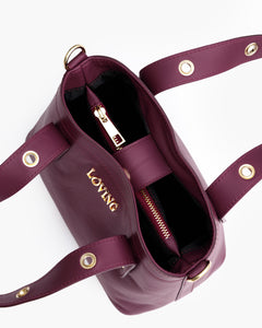 Borsa in pelle Maya PRUGNA - LOVING BAGS