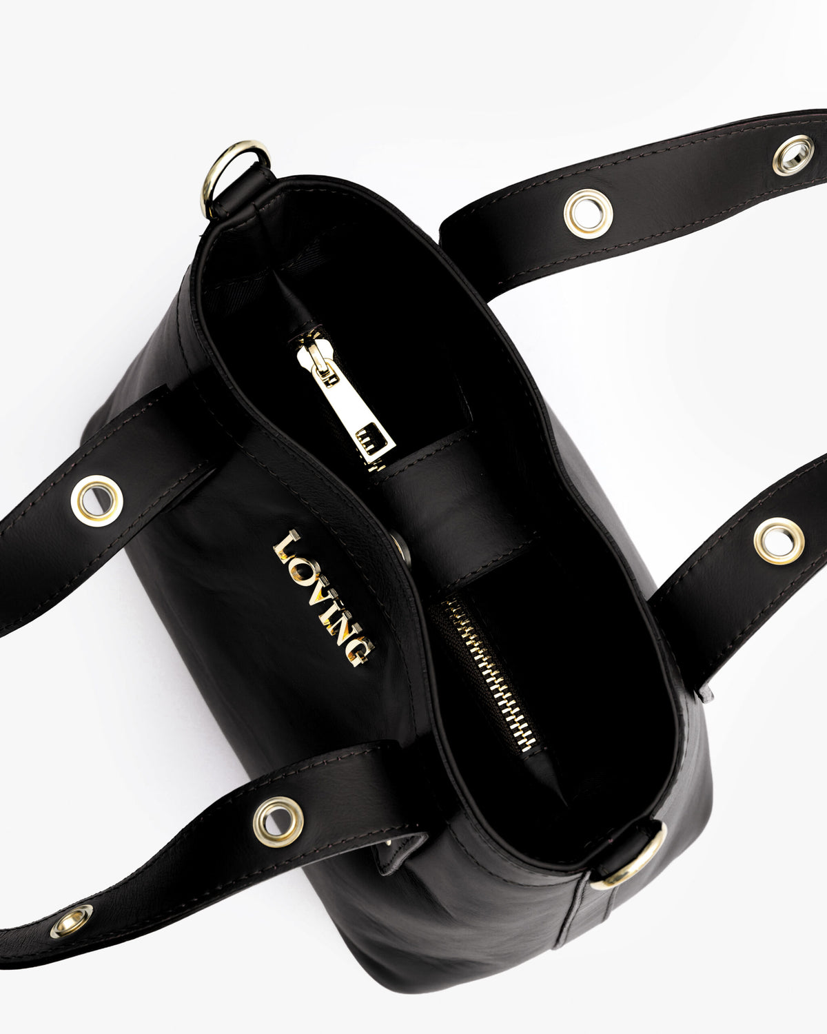 Borsa in pelle Maya NERA- LOVING BAGS