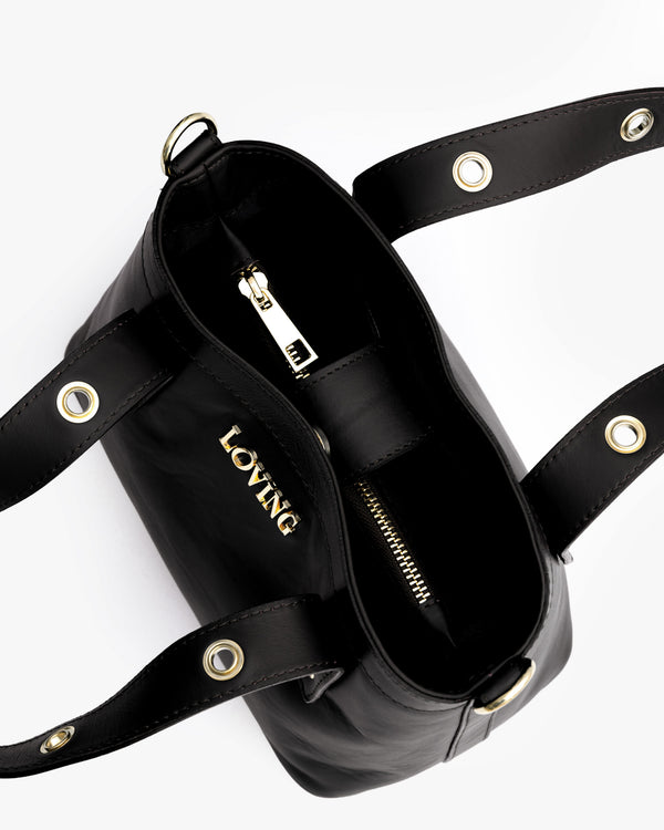 Borsa in pelle Maya NERA- LOVING BAGS