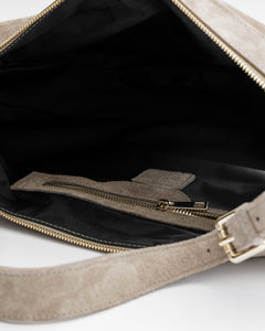 Borsa in suede RACHEL tortora - LOVING BAGS