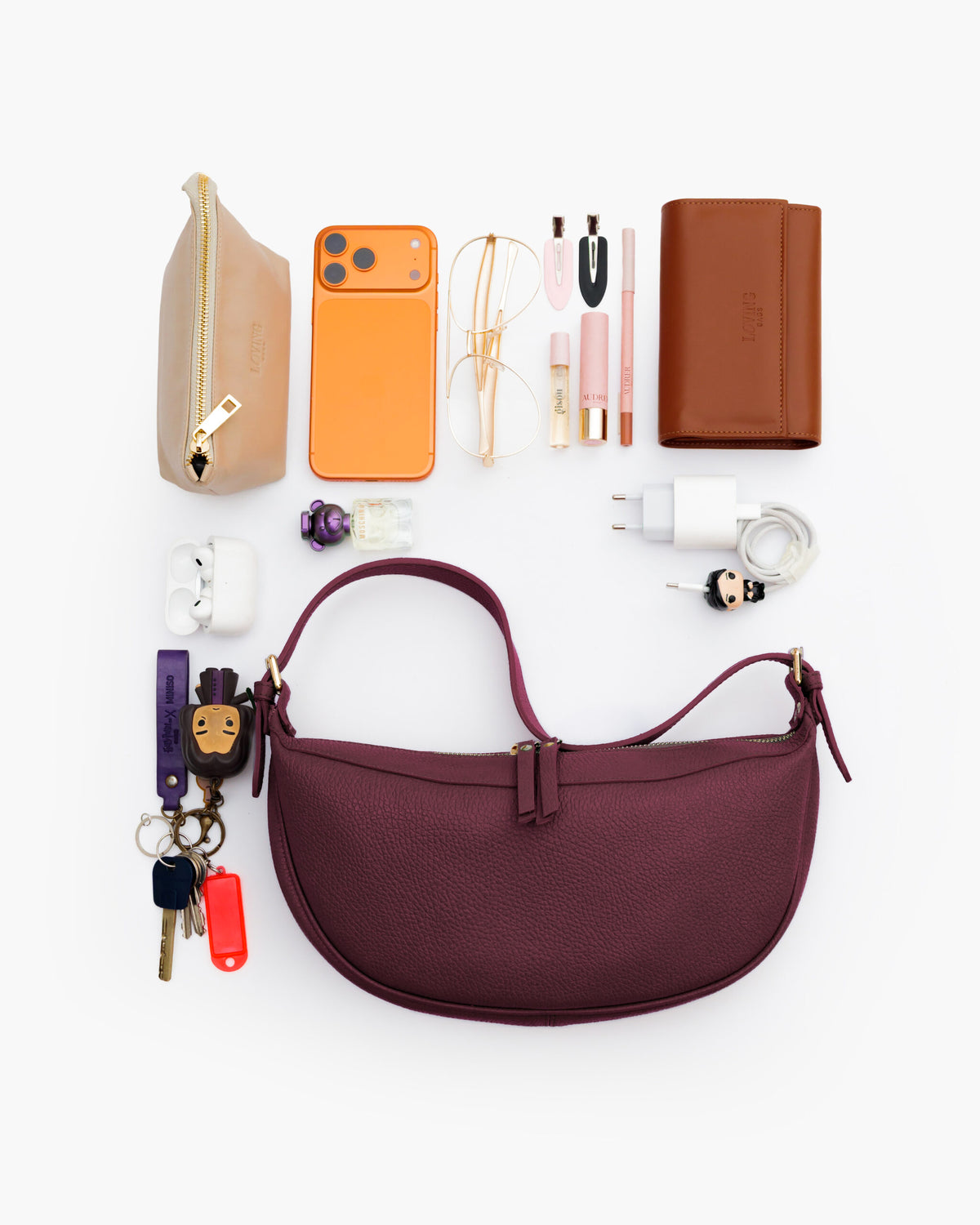 Borsa in pelle RACHEL MIGNON bordeaux - LOVING BAGS