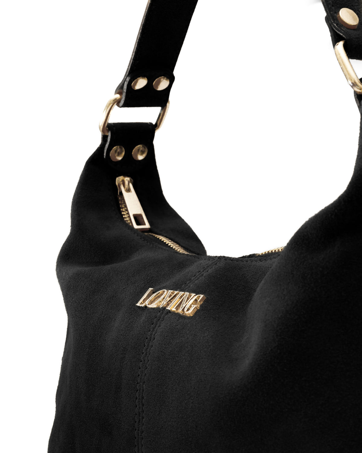 Carrie suede NERA - LOVING BAGS