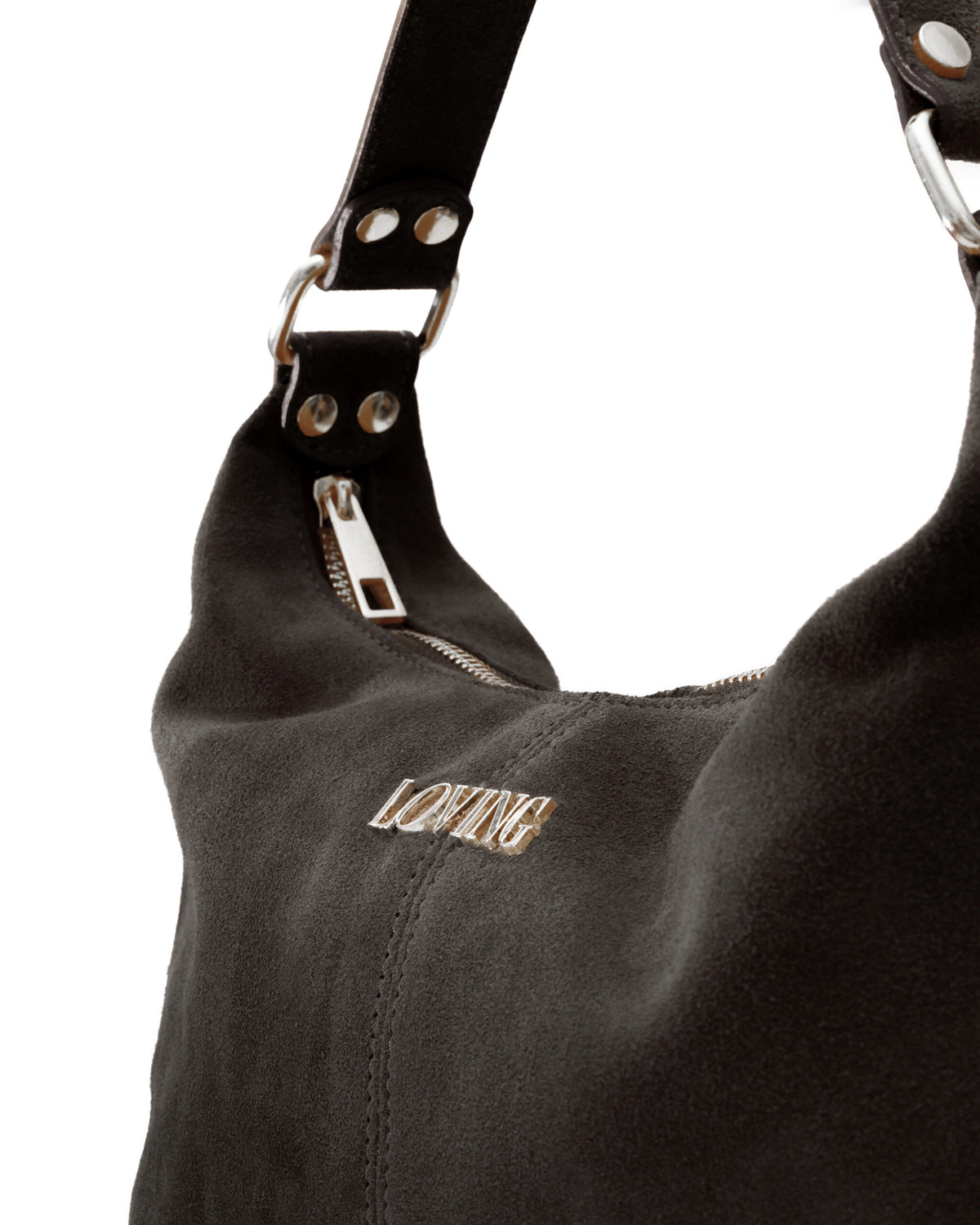Carrie suede TESTA DI MORO - LOVING BAGS