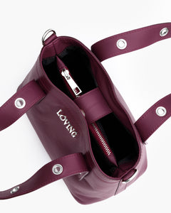 Borsa in pelle Maya PRUGNA - LOVING BAGS