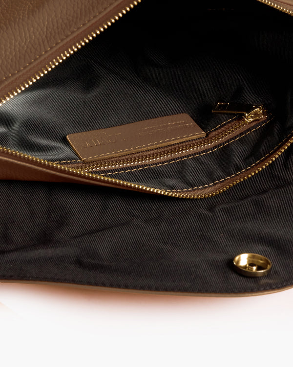 Sac en cuir BRENDA Taupe - LOVING BAGS