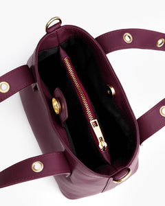 Borsa in pelle Maya PRUGNA - LOVING BAGS